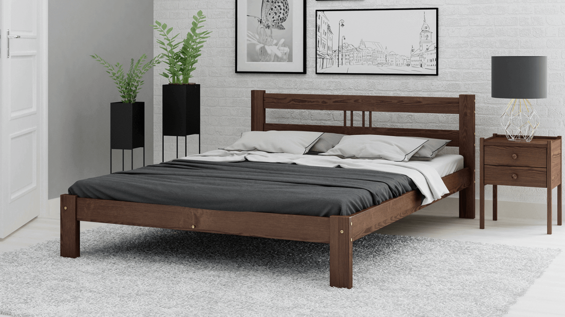 Fenyő ágy 160x200 Virginia dió