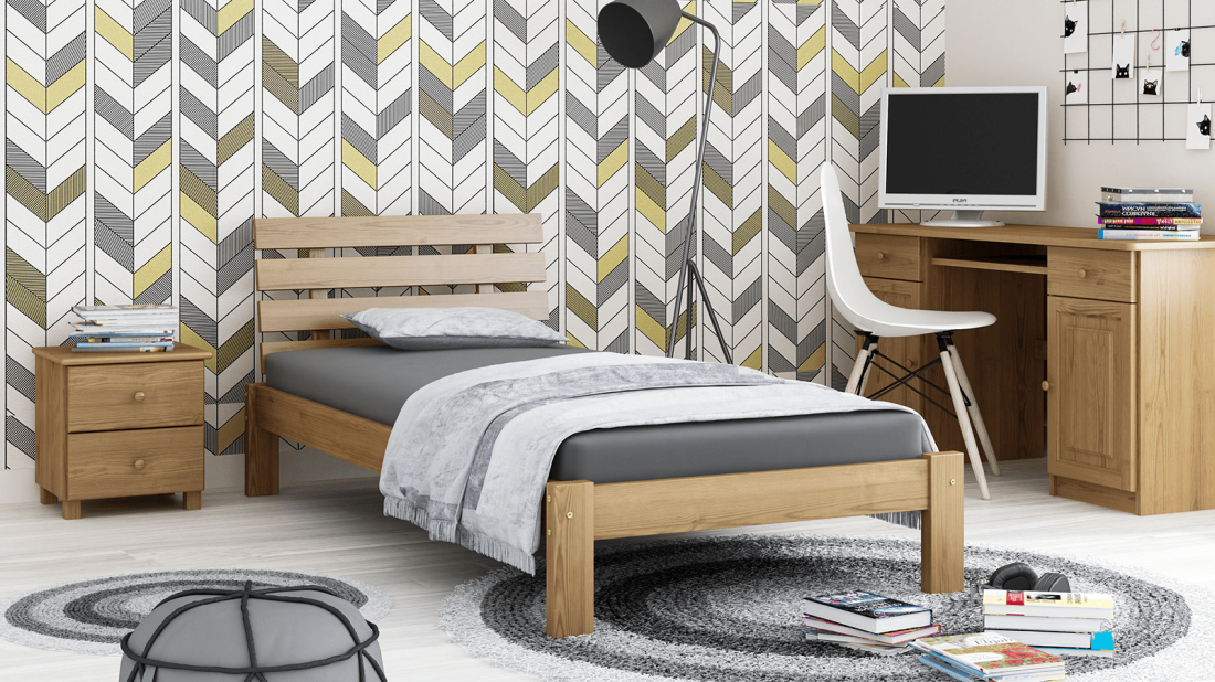 Fenyő ágy 90x200 Karla tölgy