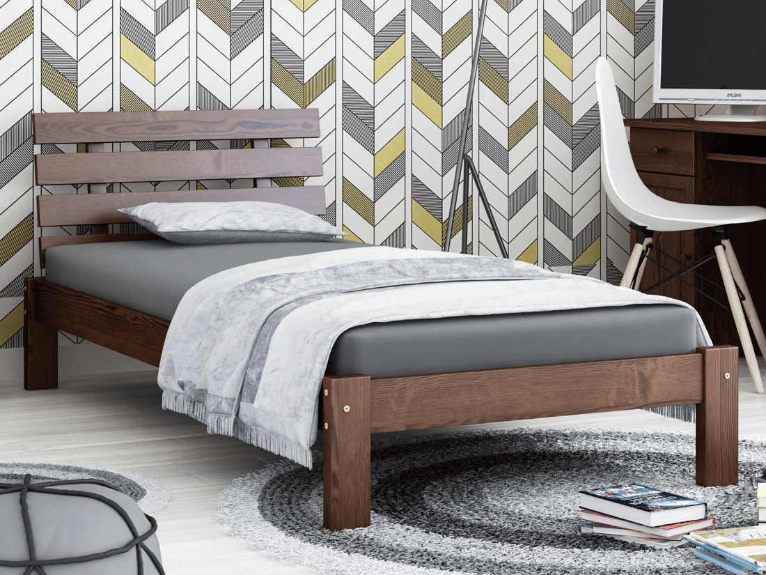 Fenyő ágy 90x200 Karla dió