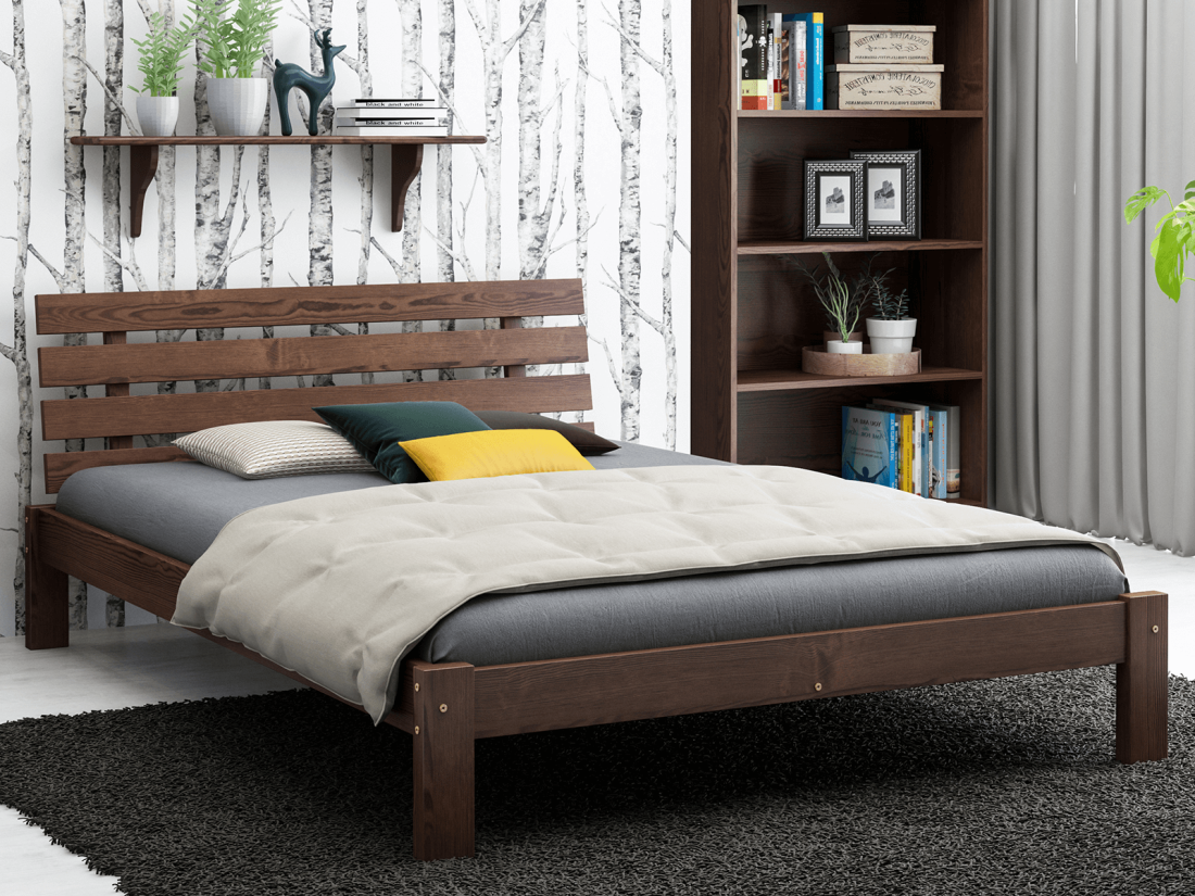 Fenyő ágy 120x200 Karla dió