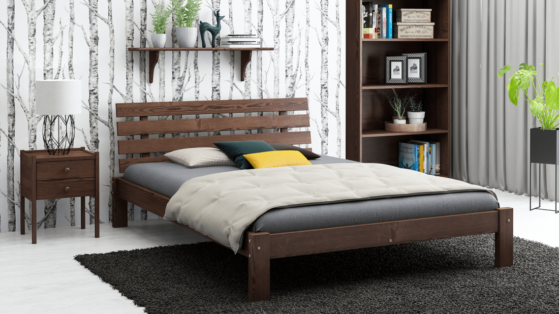 Fenyő ágy 140x200 Karla dió