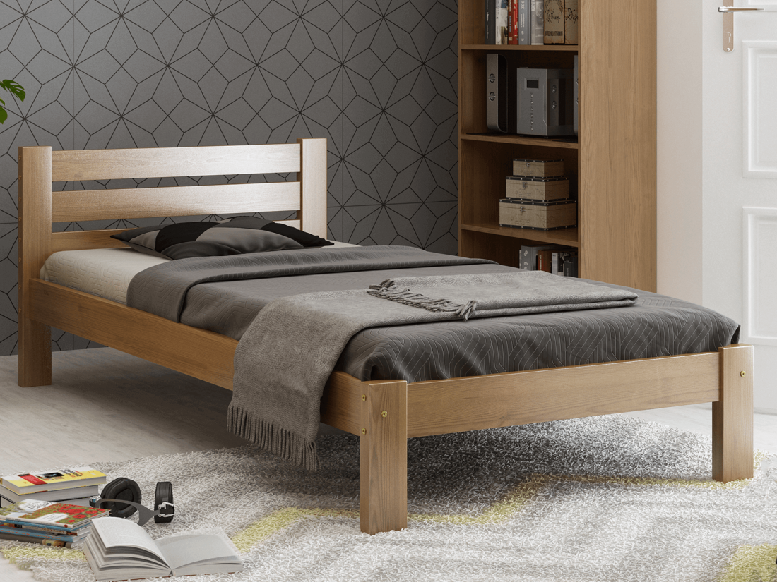 Fenyő ágy 90x200 Ajza tölgy