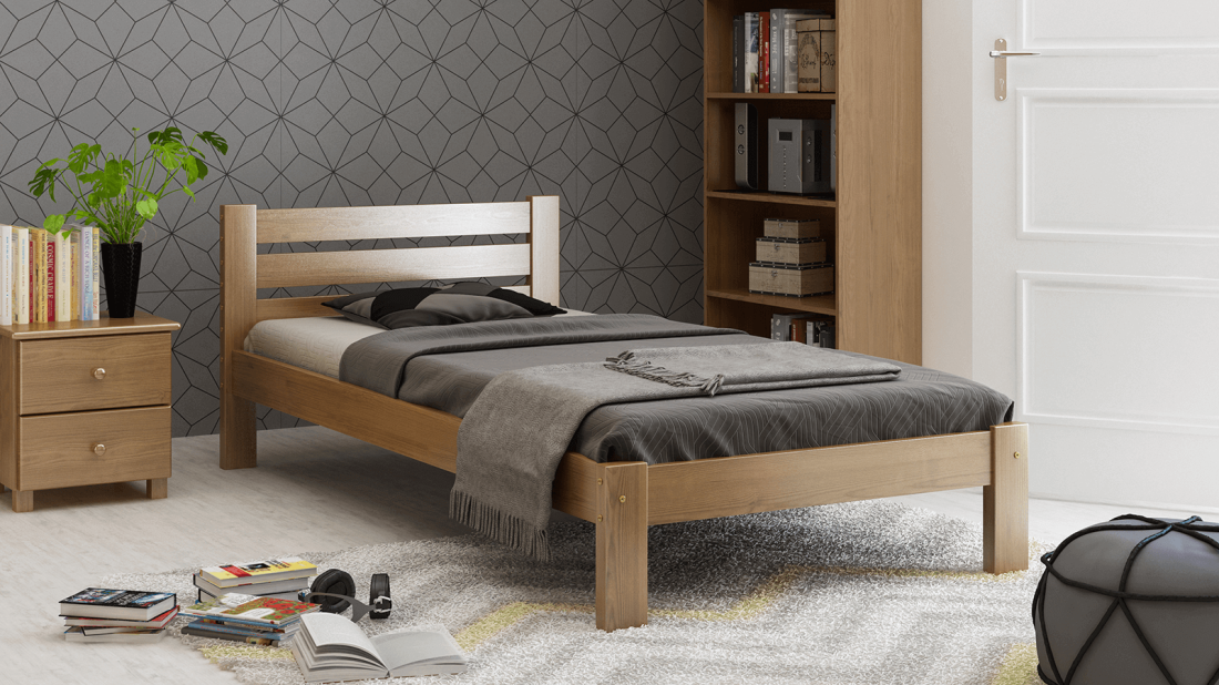 Fenyő ágy 90x200 Ajza tölgy