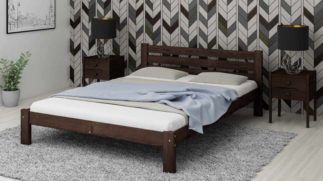 Fenyő ágy 140x200 Ajza dió