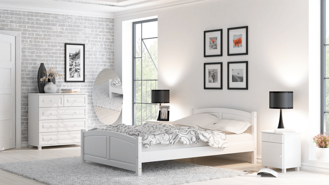 Fa ágy 140x200 Mela fehér