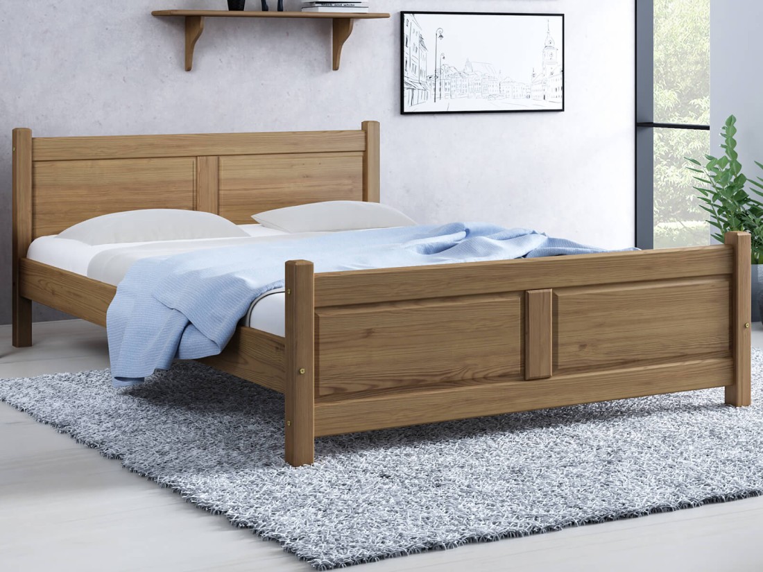 Fa ágy 140x200 Lena tölgy