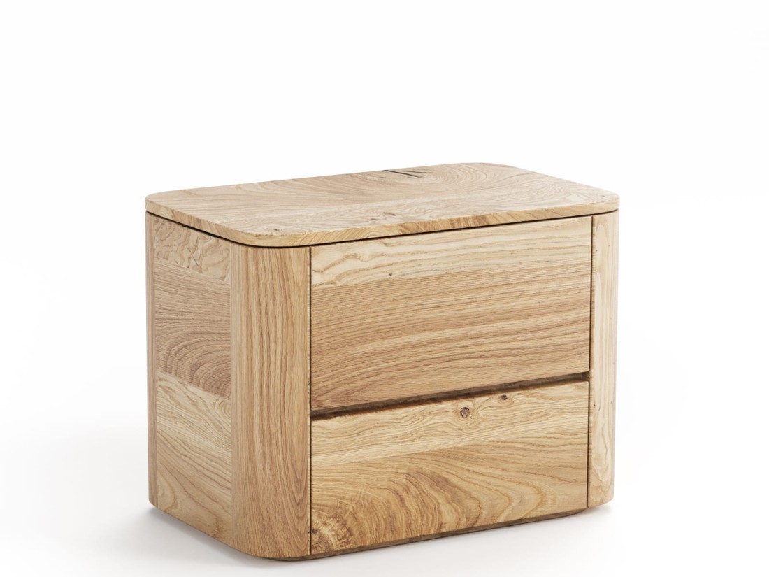 Tölgyfa éjjeliszekrény két fiókkal Monza