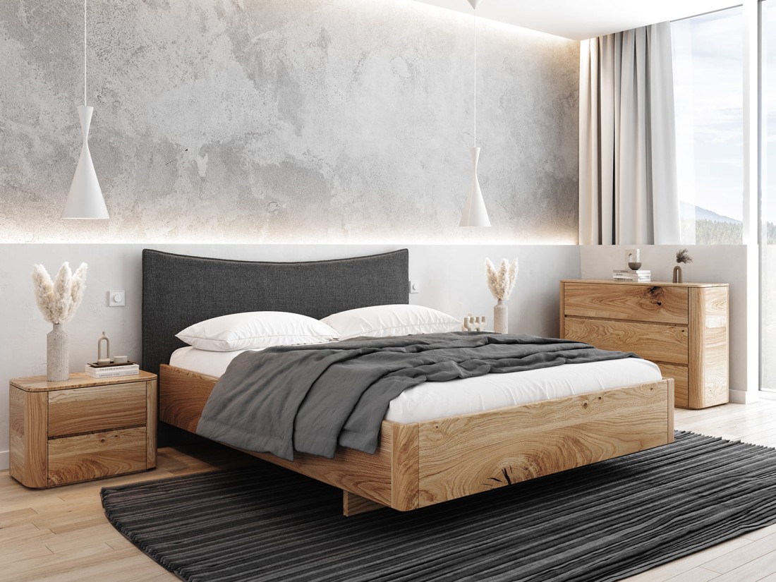 Tölgyfa éjjeliszekrény két fiókkal Monza