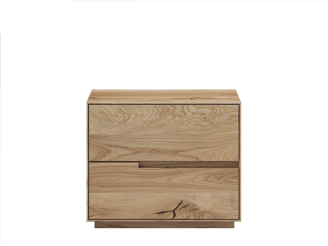 Tölgyfa éjjeliszekrény két fiókkal Bergamo A