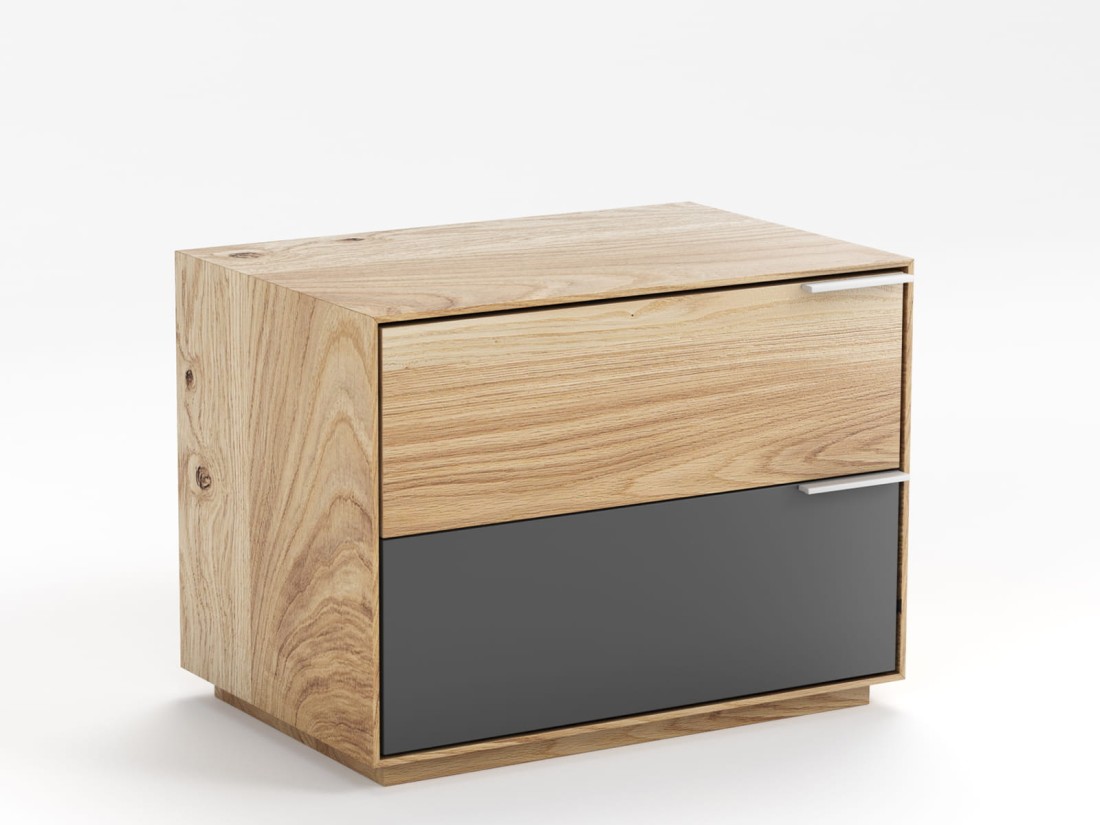 Tölgyfa éjjeliszekrény két fiókkal Teramo