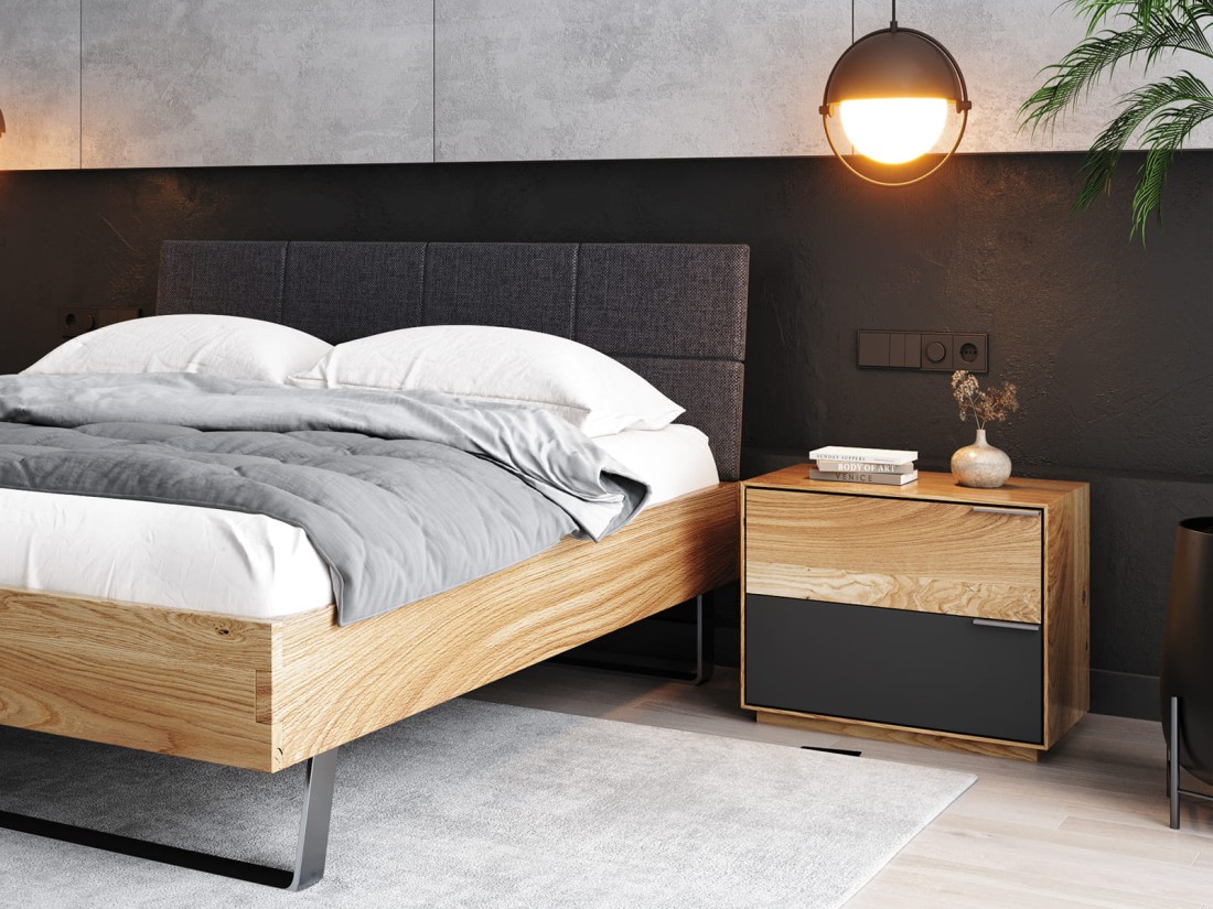 Tölgyfa éjjeliszekrény két fiókkal Teramo