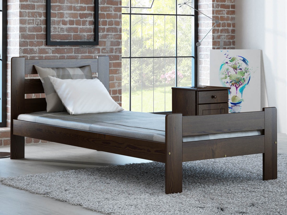 Fenyő ágy 90x200 Neli dió