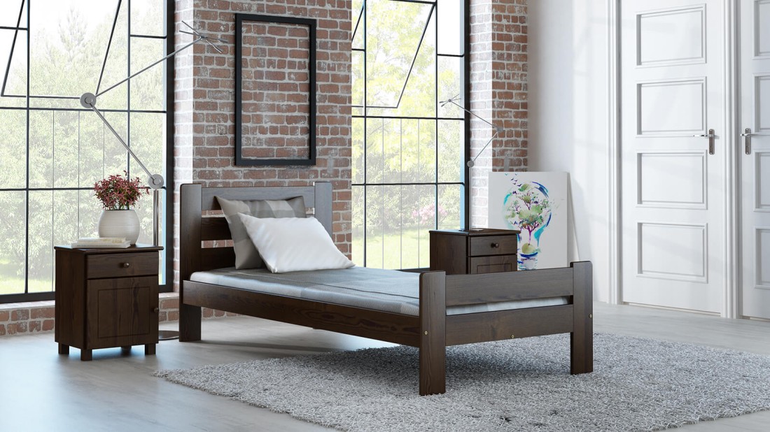 Fenyő ágy 90x200 Neli dió