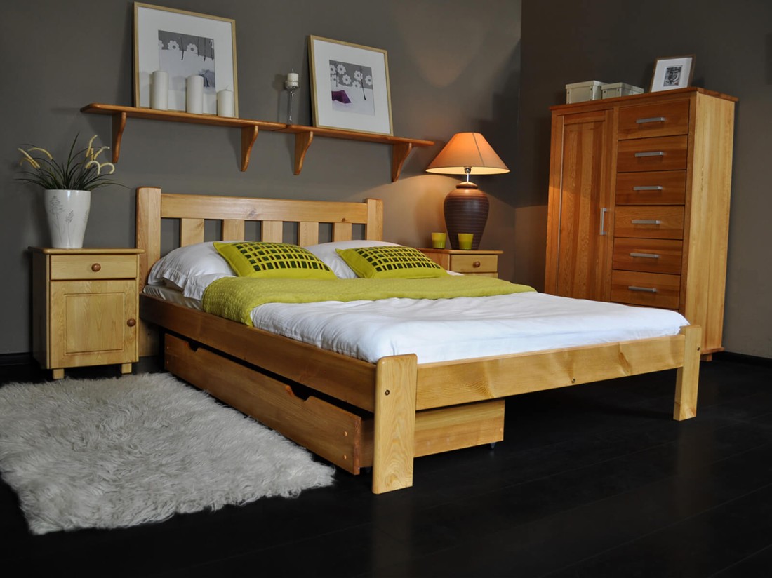 Fenyő ágy 140x200 Brita éger