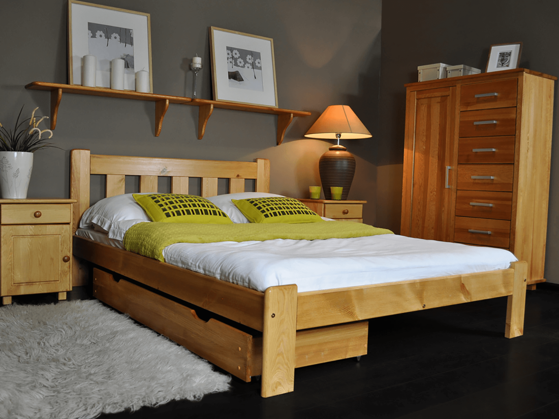 Fenyő ágy 140x200 Brita éger