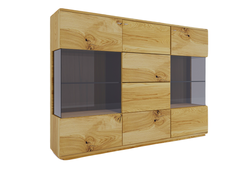 Komód masszív tölgyfából Rosario nr. 06A világítással