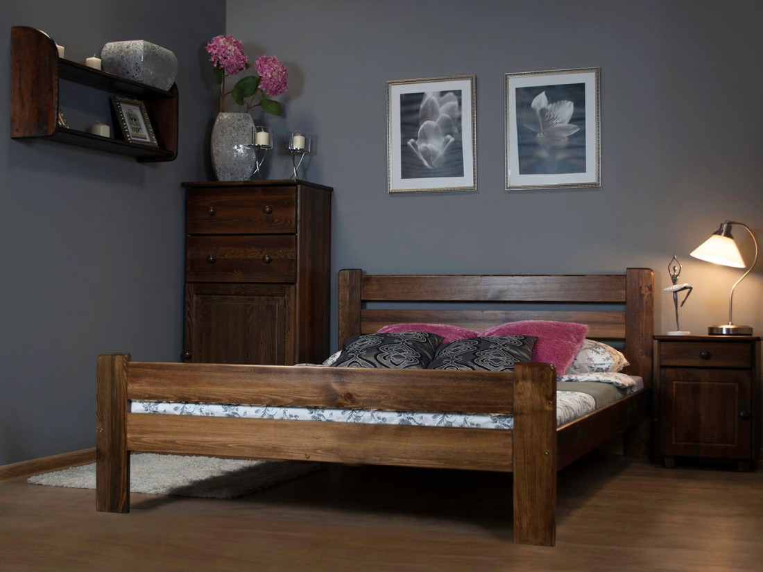 Fenyő ágy 140x200 Neli dió