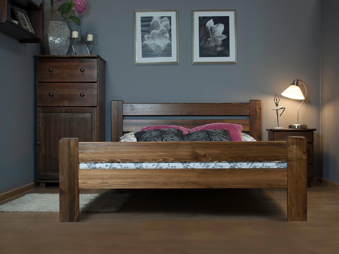 Fenyő ágy 140x200 Neli dió