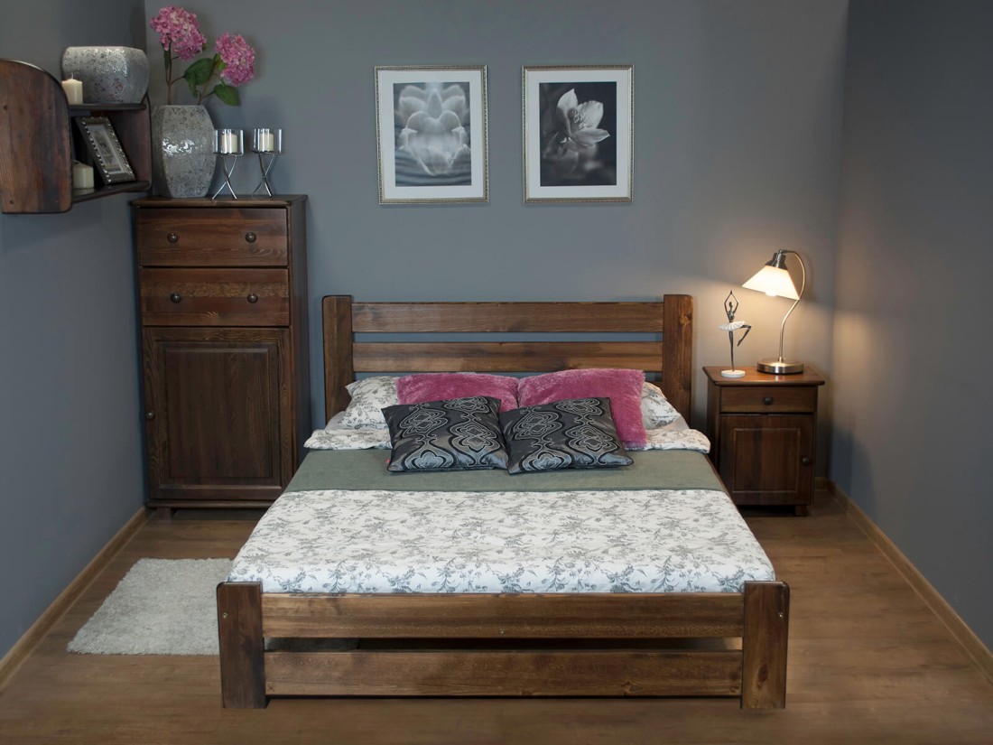 Fenyő ágy 90x200 Kati dió