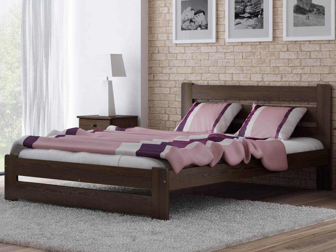 Fenyő ágy 160x200 Kati dió