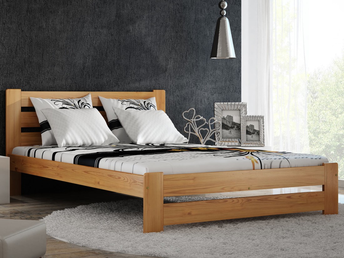 Fenyő ágy 140x200 Kati éger