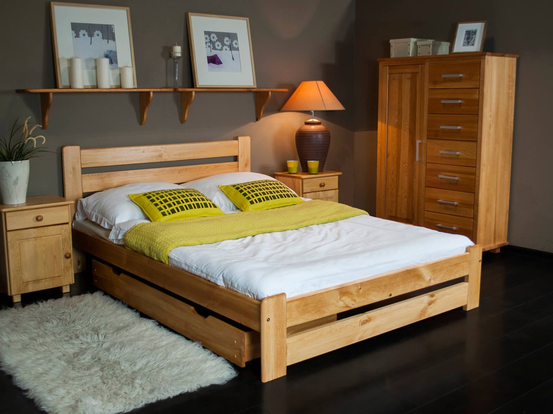 Fenyő ágy 160x200 Kati éger