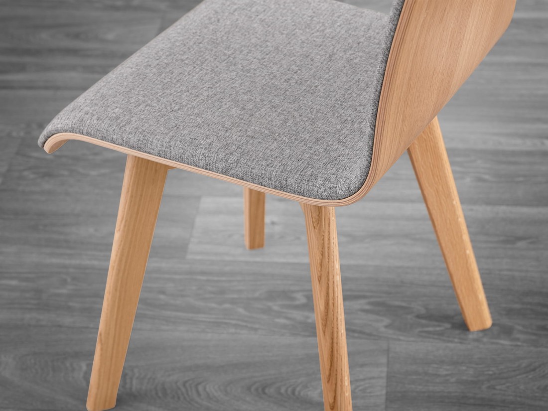 Tömör tölgyfa kárpitozott szék Decort