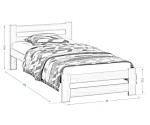 Fa ágy 90x200cm Eureka VitBed tölgy + matrac 90x200 Niobé