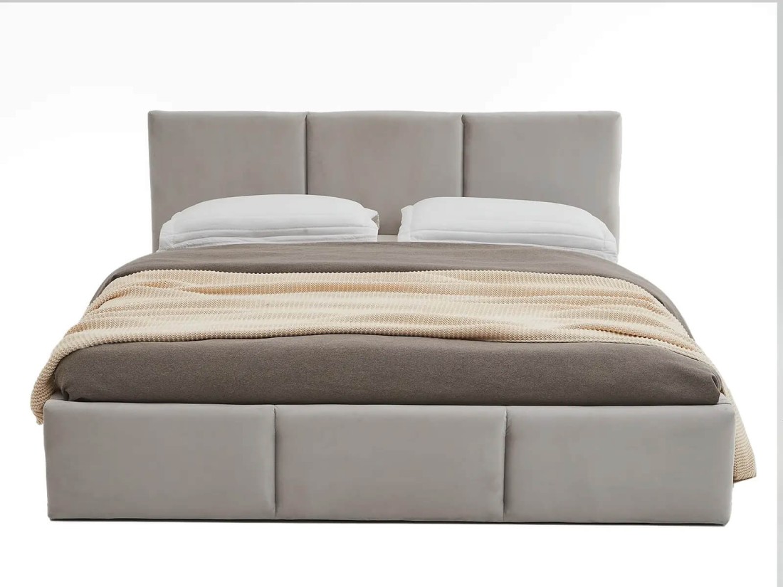 Kárpitozott ágy tárolóhellyel TOP line 7 160x200 Szürke Velvet