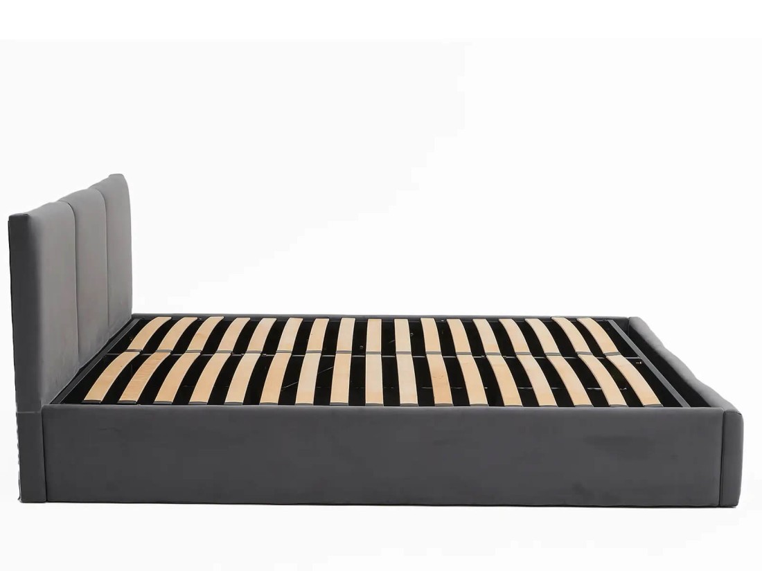 Kárpitozott ágy tárolóhellyel TOP line 7 160x200 Grafit Velvet