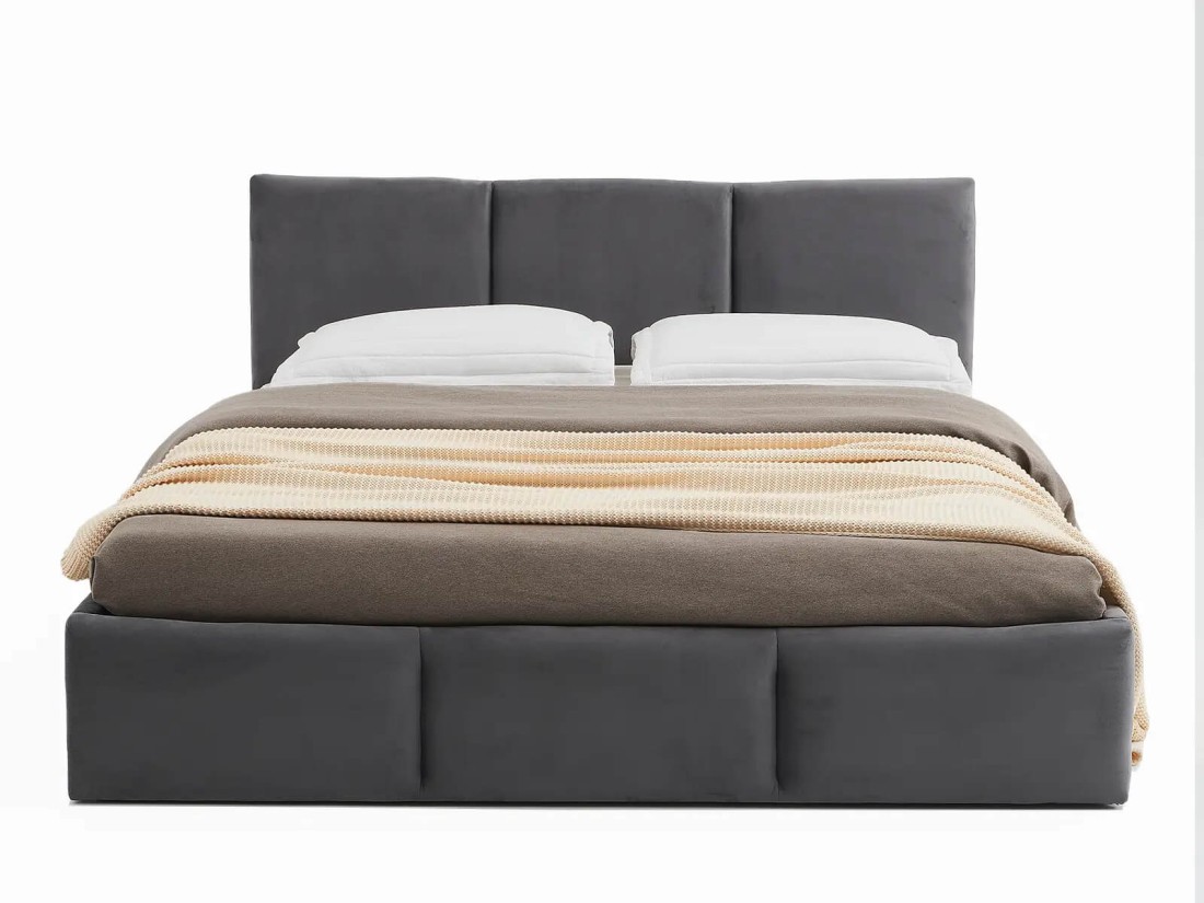 Kárpitozott ágy tárolóhellyel TOP line 7 160x200 Grafit Velvet