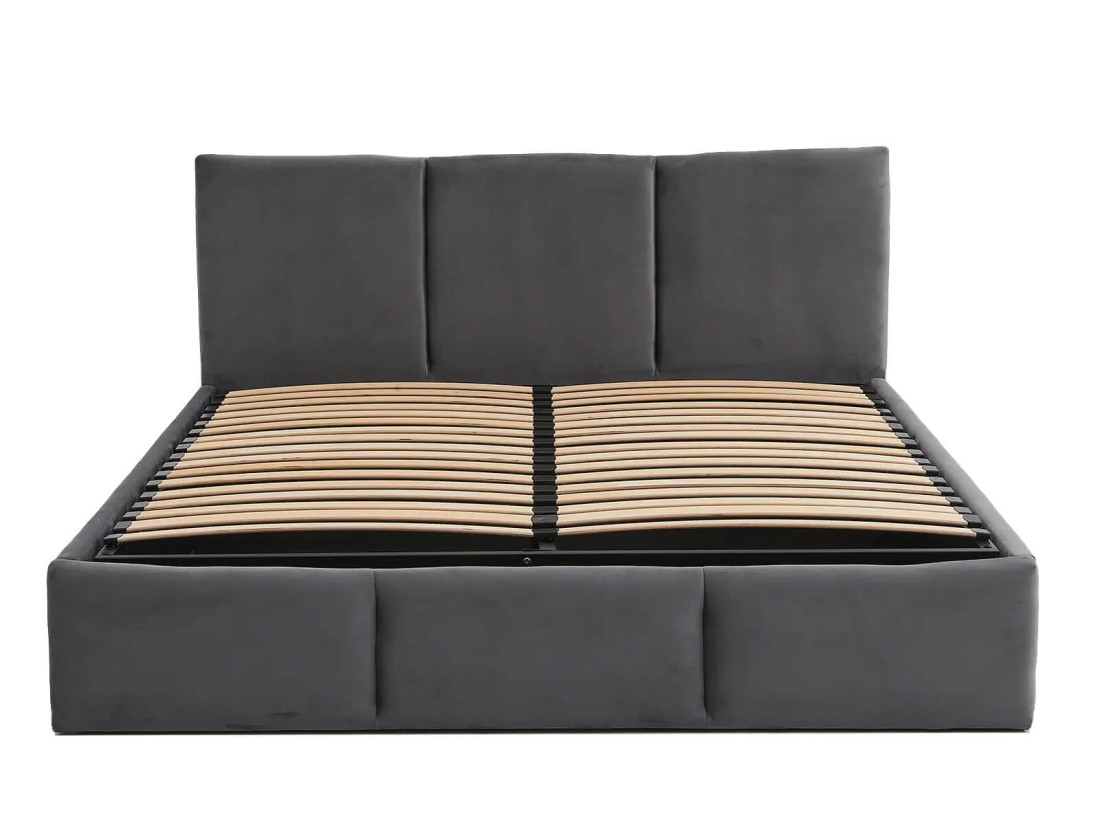 Kárpitozott ágy tárolóhellyel TOP line 7 160x200 Grafit Velvet