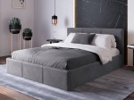 Kárpitozott ágy tárolóhellyel TOP line 7 140x200 Grafit Velvet
