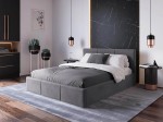 Kárpitozott ágy tárolóhellyel TOP line 7 140x200 Grafit Velvet