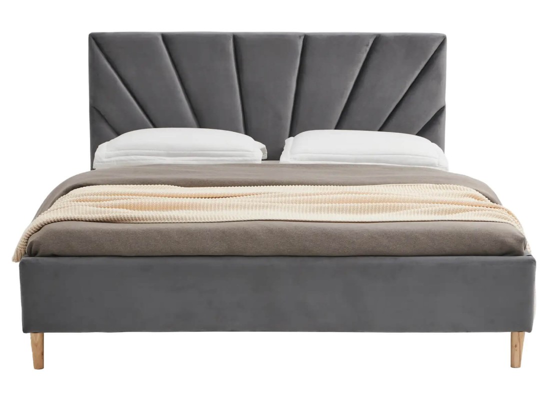 Kárpitozott skandináv ágy 160x200 Scandi line 3 Velvet Grafit