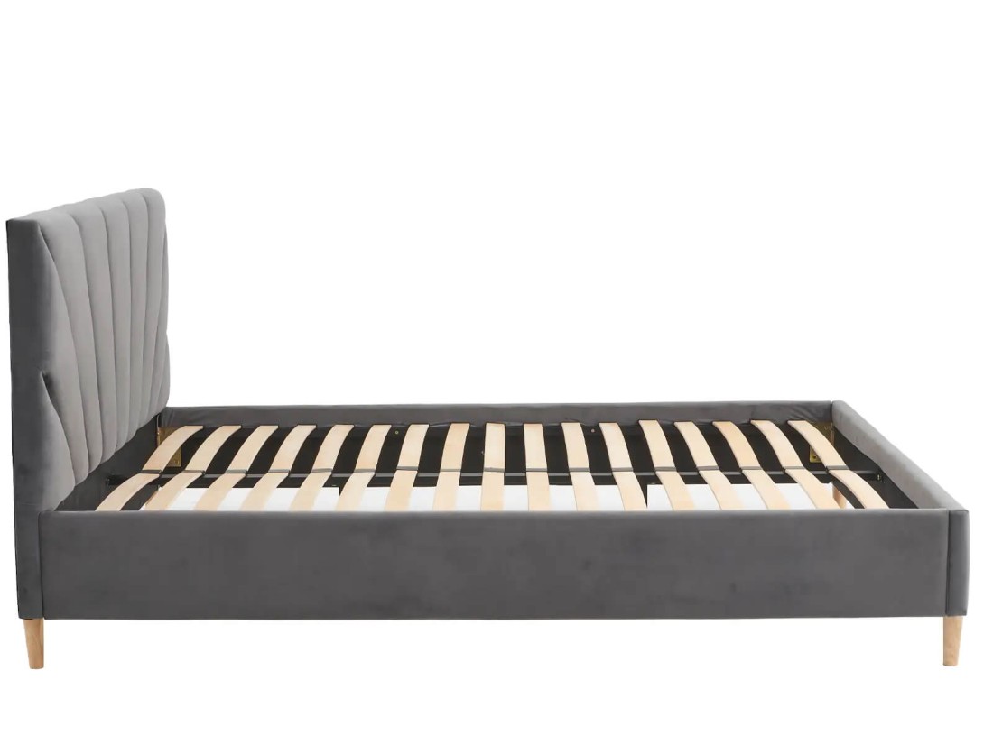 Kárpitozott skandináv ágy 160x200 Scandi line 3 Velvet Grafit