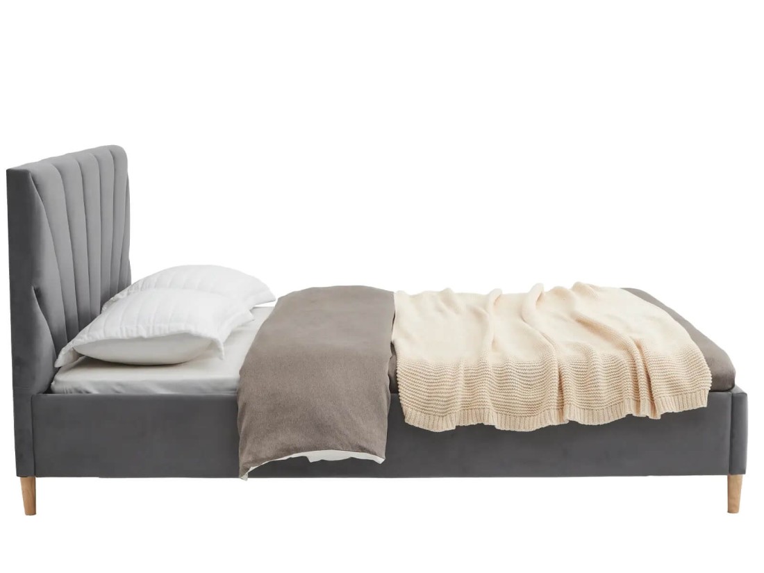 Kárpitozott skandináv ágy 160x200 Scandi line 3 Velvet Grafit