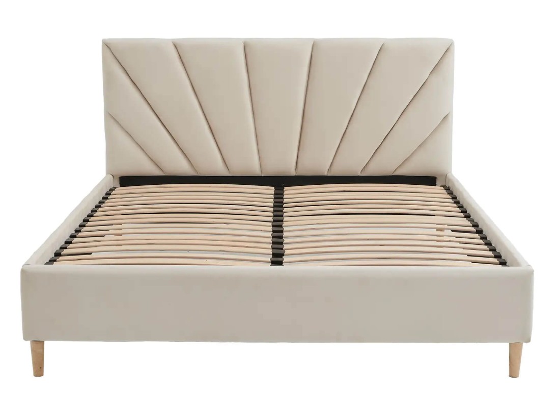 Kárpitozott skandináv ágy 140x200 Scandi line 3 Velvet Bézs