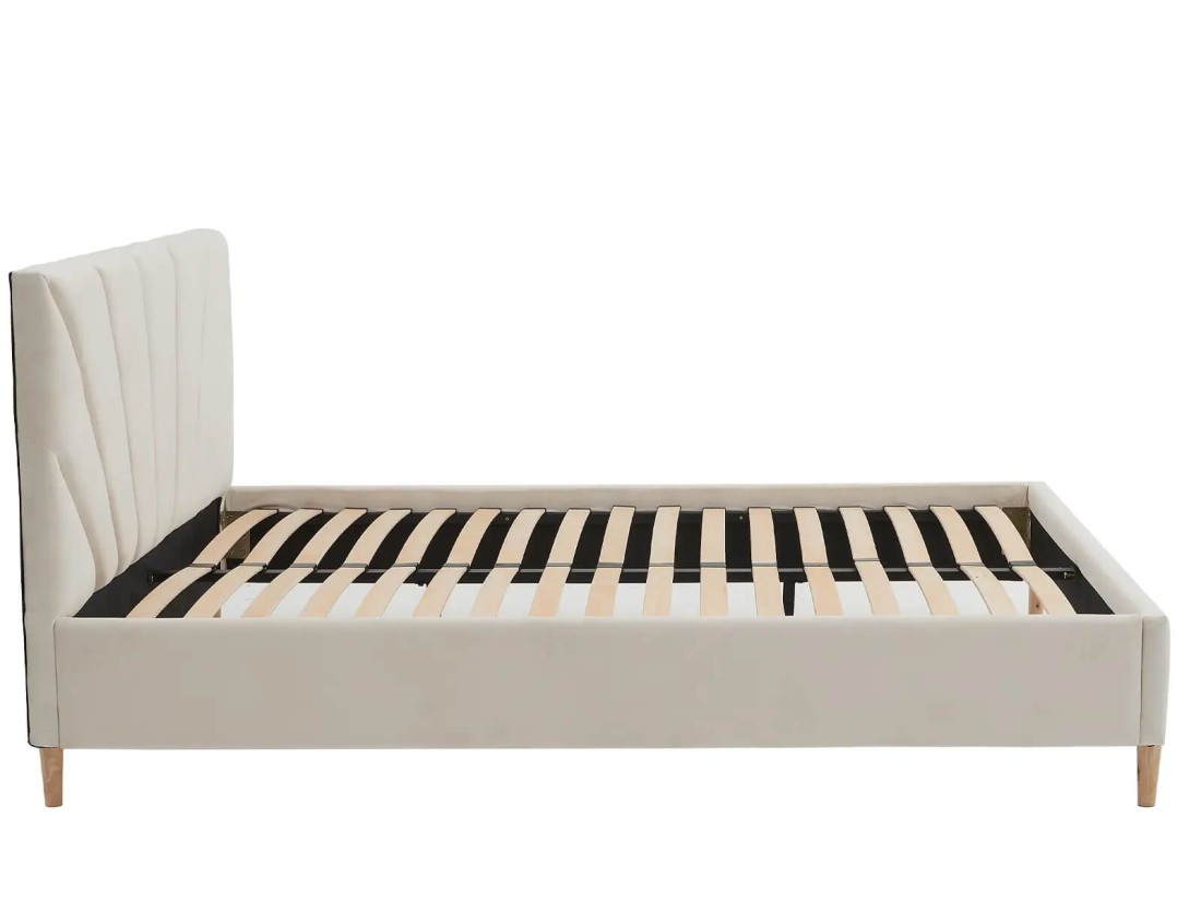 Kárpitozott skandináv ágy 140x200 Scandi line 3 Velvet Bézs