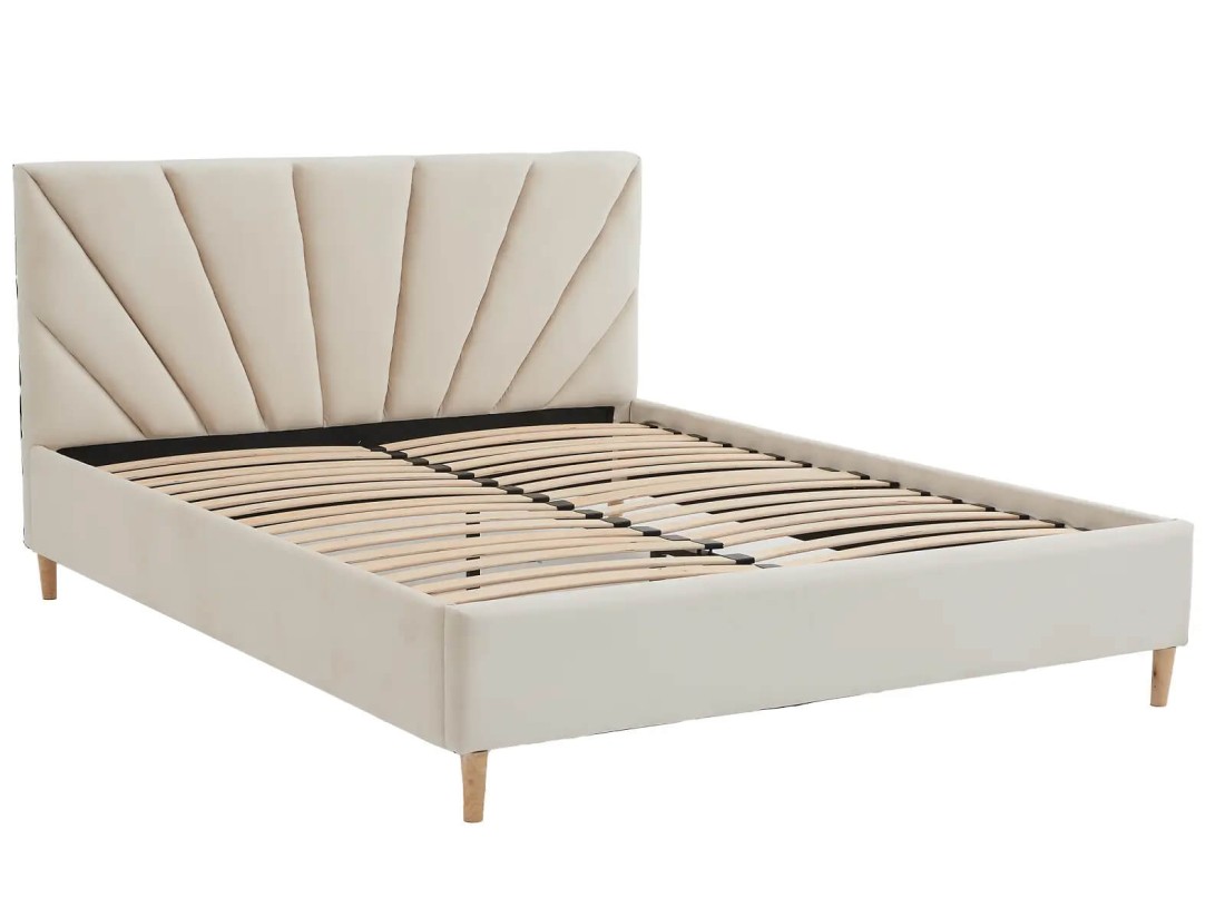 Kárpitozott skandináv ágy 140x200 Scandi line 3 Velvet Bézs