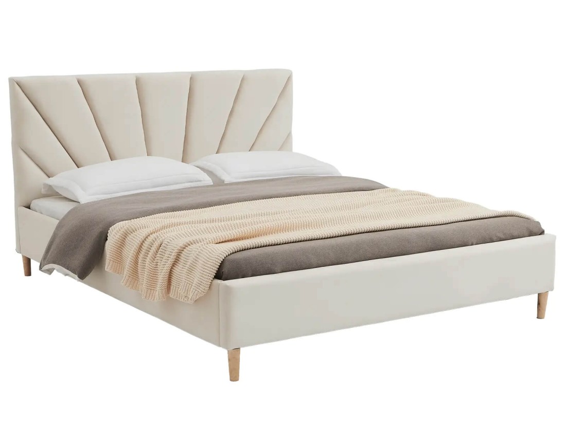 Kárpitozott skandináv ágy 140x200 Scandi line 3 Velvet Bézs