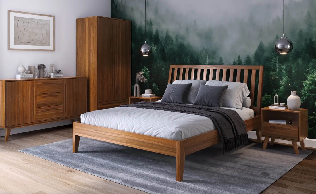 Bükkfa ágy 160x200 Beskid 01 Rusztikus tölgy