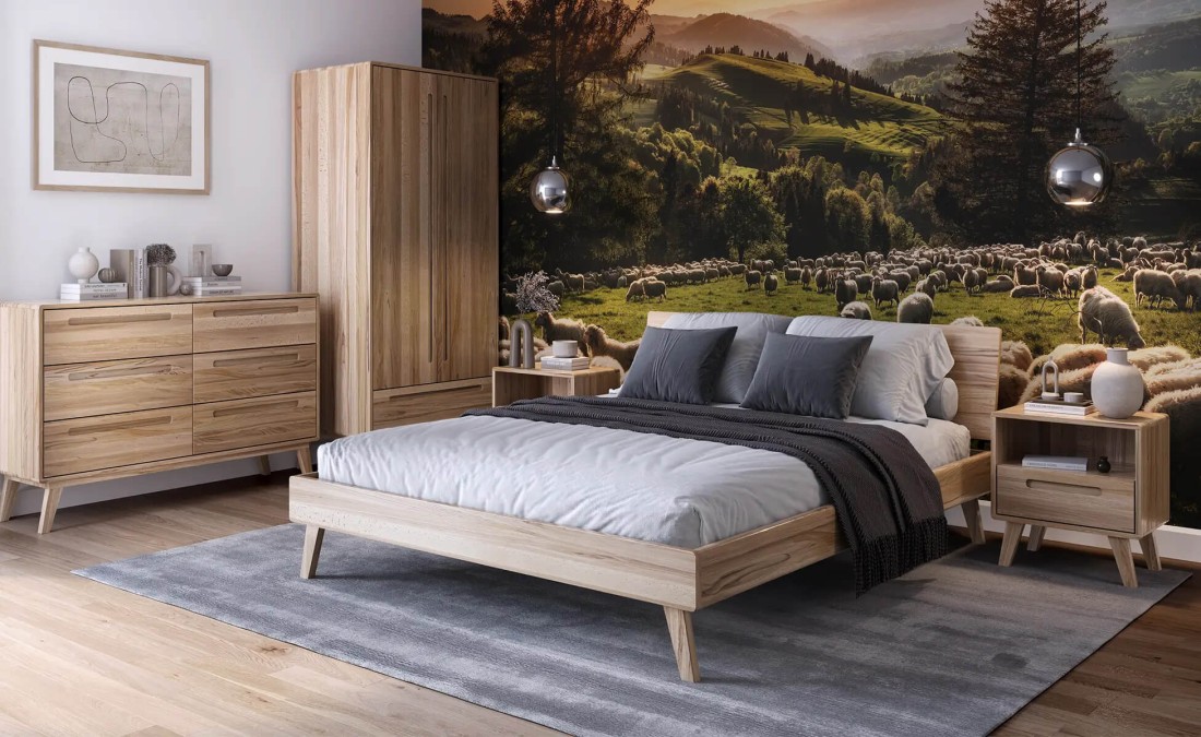 Bükkfa komód Beskid 6S szélesség 140 cm, Bükk natúr