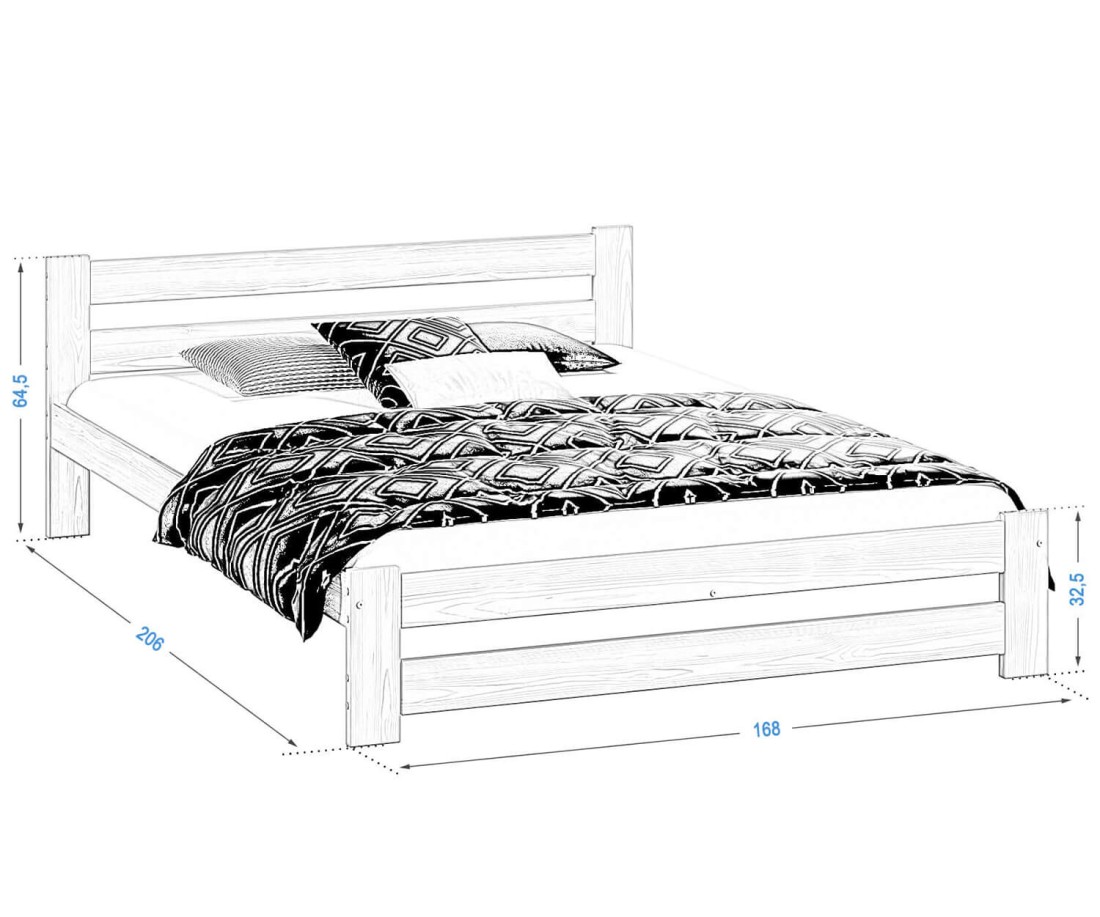 Fa ágy 160x200cm Eureka VitBed dió + matrac 160x200 Niobé