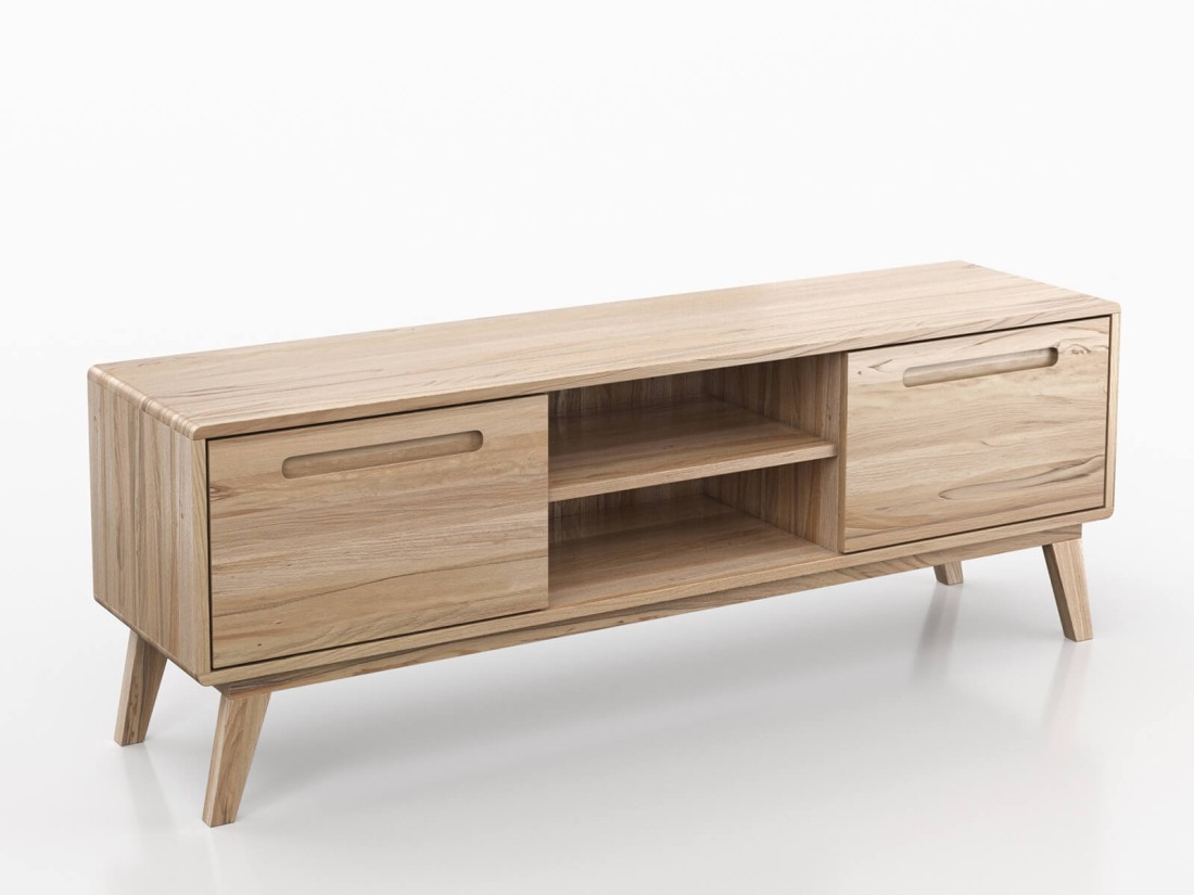 TV szekrény bükkfá Beskid, szélesség 155 cm, Natúr bükk