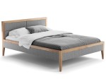 Kárpitozott tölgyfa ágy 140x200cm Belagio szürke