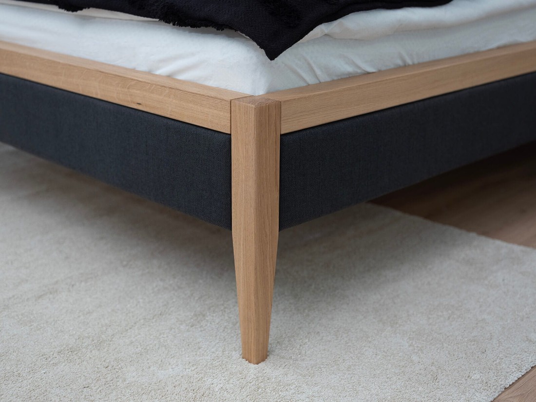 Kárpitozott tölgyfa ágy 160x200cm Belagio bézs