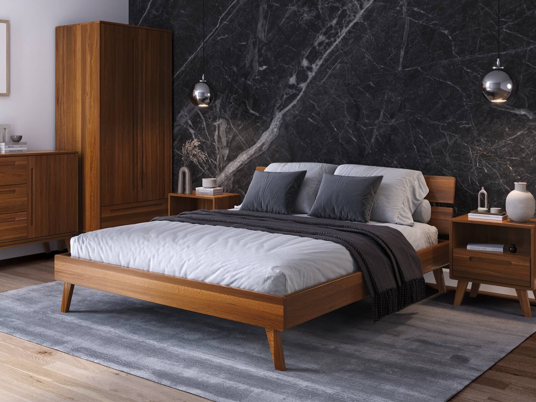 Bükkfa ágy 180x200 Beskid 02 Rusztikus tölgy