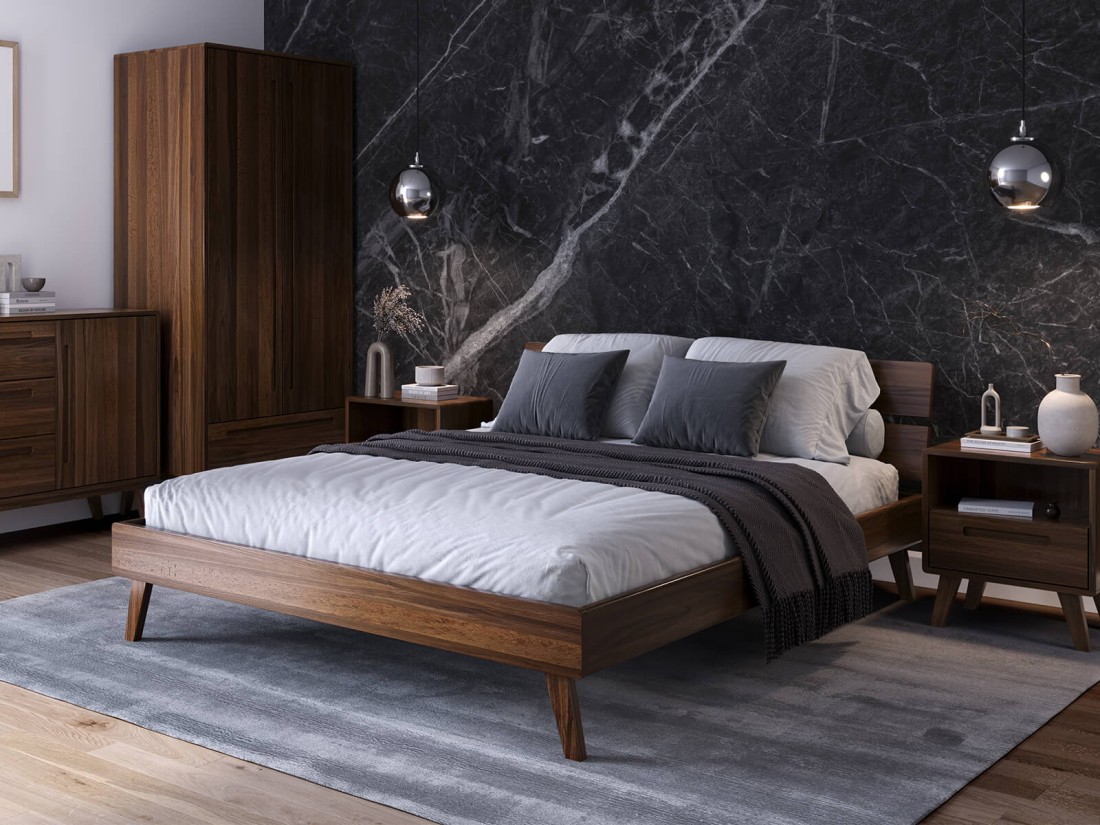 Bükkfa ágy 160x200 Beskid 02 Diófa