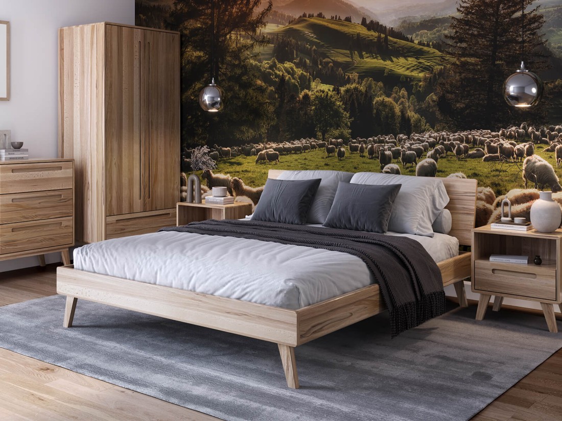 Bükkfa ágy 140x200 Beskid 03 Bükk natúr